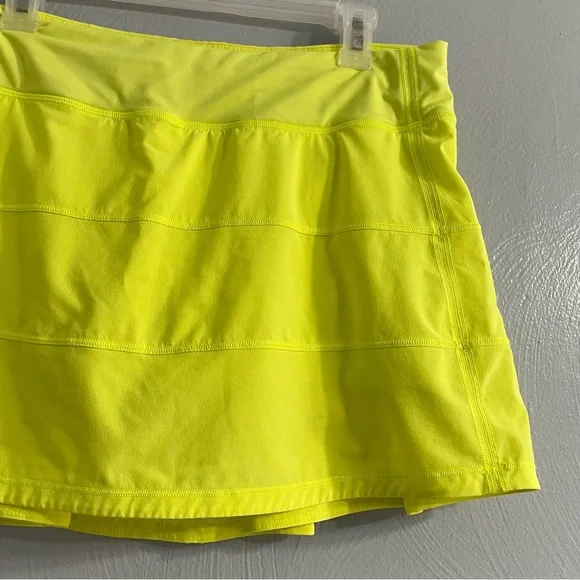 Lululemon Pace Rival skirt yellow Serpentine 10 tennis pickaball golf - Picture 8 of 15